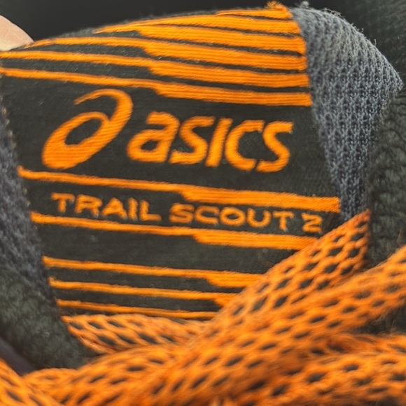 Asics Trail Scout 2 Black and Orange Athletic Shoes with Breathable Mesh Size 8 - Picture 6 of 7